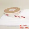 Caja de Regalo de Cumpleaños Estilo Ins con Cinta Extra Dulce Diseño de Texto Cinta de Envoltura Acanalada Lazo para Ramo