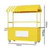 Carrito de flores de hierro para vendedor ambulante, carrito pequeño para mercados nocturnos, carrito de entrega de alimentos, puesto de comida móvil, carrito de snacks móvil para exteriores