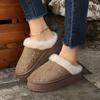 Pantuflas de Mujer con Plataforma Gruesa y Puntera Abierta 2025 Otoño e Invierno Nueva Moda Versátiles Cómodas Casuales para Mujer