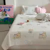 Juego de tres piezas de colcha acolchada de algodón de doble cara con estampado estilo caricatura, sábana de algodón puro, funda para kang de tatami, adecuada para todas las estaciones