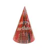 Adereço de cabeça de filme de alumínio transfronteiriço chapéu de aniversário cor sólida infantil adulto papel decorativo a laser brilhante chapéu de papel cor papel de rosto brilhante
