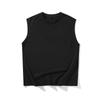 Camiseta sin mangas de verano para hombre 2024 Chaleco deportivo base Holgado 200g Algodón peinado Placa ligera Chaleco color sólido