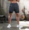 Nuevos Pantalones Cortos de Running para Hombres Musculosos, Deportivos y de Ocio para Exteriores, Sueltos, con Múltiples Bolsillos, Doble Capa, Pantalones de Fitness, Comercio Exterior