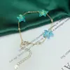 Conjunto Minimalista de Pulseira Colar Tornozeleira Brinco de Estrela Moda Simples Nicho Versátil Corrente para Clavícula Atacado