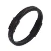 Pulsera Antiestática para Hombre de Negocios Acero Inoxidable Cuero Estilo Retro Nuevo Europeo y Americano Pulsera Tejida Magnética para Hombre Venta al por Mayor