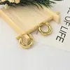 Pendientes de Acero de Titanio de Alta Gama 18K Sólido Estilo Europeo y Americano para Mujer, Pendientes Circulares Modernos y Elegantes Que No Se Desvanecen, Venta al por Mayor
