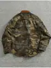 Camisa de Trabalho Camuflada Patchwork Lapela Desgastada Lavada Estilo Retrô Americano para Homens e Mulheres Ajuste Limpo Marca Tendência Jaqueta Versátil