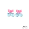 Accesorios de Oso Cereza con Lazo de Dibujos Animados Material para Manualidades DIY Pegamento de Crema Funda de Teléfono Imán para Nevera Hebilla de Zapato