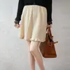 Nueva Falda de Punto de Lana Pura para Mujer Otoño/Invierno 2026, Color Sólido Calada con Volantes de Cintura Alta Adelgazante Corta