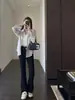 Pantalones Dori Muy Bien Calificados Que Hacen Que Tus Piernas Se Vean Más Largas, De Cintura Alta con Dos Botones, Adelgazantes, Jeans de Pierna Ancha Ligeramente Acampanados para Mujer, Estilo Nuevo.