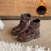 Botas para Niñas 2026 Otoño Nuevas Llegadas Botas Martin para Niños Estilo Británico Botas de Piel de Princesa Estilo Coreano Botas de Moda para Niñas Pequeñas