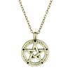 Joyería europea y americana sobrenatural poder maligno abrigo alas collar retro estrella de cinco puntas colgante poseído