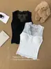Estilo Francês com Bojo Renda Decote V Renda Colete Feminino Outono e Inverno Estilo Puro Desejo Sexy Garota Picante Top Base Interna