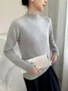 Suéter Feminino de Cashmere Espesso com Fio Duplo e Sete Agulhas, Lançamento Outono/Inverno 2025, Gola Meia-Alta, com Estampa Floral no Peito, Pulôver