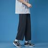 Calça Masculina Fresca de Seda de Gelo Estilo Coreano Secagem Rápida Respirável Cropped Ins Estilo Hong Kong Solta Reta Wide-Leg Casual