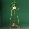 Soporte de Flores de Hierro, de Pie, Maceta Metálica Dorada, Rábano Verde, Suculenta, Sala de Estar, Balcón, Soporte para Plantas de Hogar, Interior de Lujo Ligero