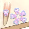 Nova Resina Coração de Pêssego Coração Fofo Laço DIY Arte de Unha Joias Conjunto Caixa Decoração de Unha Usável Unha Atacado