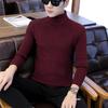 Suéter Gola Alta Meia Masculino Outono e Inverno 2025 Nova Camisa Básica Cor Lisa Tendência Bonito Suéter de Tricô Atacado