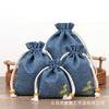 Bolsa de Lino de Algodón Bolsa Pequeña para Taza Bolsa para Joyas Bolsa de Almacenamiento Bolsillo con Cordón Ajustable Bolsa Hecha a Mano Bolsa para Jugar Bolsa con Cuentas de Disco