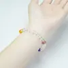 Pulseira Elegante e Simples de Cristal Branco Gelo com Ametista e Design de Caractere da Sorte, Presente Popular de Aniversário para Meninas, Design para Transmissão ao Vivo