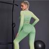 Otoño 2025 Secado Rápido Profesional Ajustado Running Nailon Manga Larga Degradado Ropa de Fitness Ropa de Yoga Traje Deportivo para Mujer