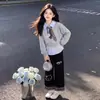 Conjunto de Dos Piezas de Moda y Único para Niños Mayores: Sudadera con Cuello Estampado a Cuadros Informal y Pantalones de Pierna Ancha, Colección Primavera/Otoño 2026