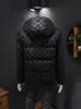 Artículos Europeos 2025 Otoño e Invierno Nuevo Chaqueta de Plumas con Capucha 90% Terciopelo Jacquard de Alta Calidad Tendencia Casual