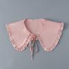 Chal Pequeño de Encaje Dulce Retro para Combinar con Todo Cuello de Muñeca de Encaje Doble Otoño e Invierno Cuello Falso con Suéter Suéter