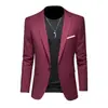Comercio exterior transfronterizo primavera y otoño traje formal liso de un botón para hombre, blazer ajustado estilo coreano, chaqueta de una pieza para hombre