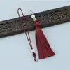 Juego de Cuerda Antigua de Mano con Cuentas y Borlas, Broche de Langosta Desmontable, Marcapáginas, Colgante de Abanico, Llavero, Stock Listo de Fábrica