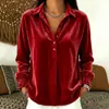 2026 Amazona Europea y Americana Camisa Casual Holgada de Botones Terciopelo Coreano - Camiseta de Manga Larga Cuello POLO Top de Moda