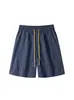Pantalones Cortos Deportivos al Aire Libre de Estilo Americano de Secado Rápido para Hombre, Pantalones Finos de Seda Helada de Verano, Pantalones Cortos Casuales de Cinco Puntos con Retazos Desconstruidos