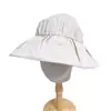 Chapéu de Sol Plissado Versátil de Cor Sólida para Mulheres, Chapéu Respirável Casual de Proteção Solar para o Verão, Chapéu de Sol para Viagem de Férias, Moderno