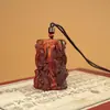 Material de Sangue Jujubeira Fulminada Pingente Zhenwu Esculpido à Mão Ornamento Taoísta Material Raro Produto Transmitido ao Vivo