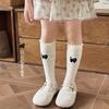 Meias 3/4 para Meninas, Meias de Algodão para Primavera e Outono, Meias Largas Estilo Coreano com Estampa de Cachorro, Meias para Crianças, Meias até a Panturrilha, Meias para Bebês, Meias de Cano Alto