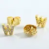 Pendientes de botón con letra de circón incrustado estilo ins indiferente pendientes simples de alta gama pendientes de diseño mini pequeños