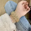 Pulsera de cadena gruesa exagerada de moda cruzada europea y americana, accesorios simples retro, joyería de metal elegante