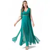 Vestido Verde Deusa da Liberdade Figura Mítica Grega Antiga Fenda Alta Sexy Direto da Fábrica Amazon