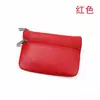 Bolsa para monedas mini de cuero genuino para mujer, Estuche para llaves de piel de vaca de primera capa, Portatarjeta de transporte público, Bolsita para monedas con cremallera, Portatarjetas para mujer