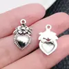 Joyería nueva transfronteriza aleación de cinco colores flor de melocotón corazón colgante pulsera de cuentas hecha a mano diy accesorios de joyería materiales