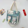 Bolso de lona para mujer, de hombro, pequeño, fresco, portátil, para libros, de gran capacidad, bandolera, para estudiantes, versátil, estilo japonés, bolso de tutorial, moda