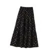 Roupas Femininas de Grande Tamanho Menina Tesão Verão Nova Chegada 2024 Moda All-Match Idade Reduzindo Emagrecimento Saia Floral Saia de comprimento médio