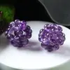 Brincos Pulseira Colar Corrente para Celular de Pedra Natural Bola de Cristal com Contas Bola de Flor Acessórios para Joias DIY Cristal Tecido
