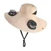 Chapéu com Ventilador Movido a Energia Solar, Chapéu de Pesca Integrado, Chapéu para Caminhada ao Ar Livre com Ventilador, Chapéu de Proteção Solar
