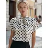 2026 Sitio Independiente Europeo y Americano de Amazon Nuevo Estilo Cuello de Lazo Elegante Versátil Camisa de Viaje para Mujer