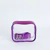 Bolsa de Ombro Colorida com Zíper Impermeável Bolsa de Armazenamento Transparente em PVC para Mulheres Bolsa Transparente Portátil para Uso Externo
