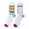 Calcetines de Algodón Personalidad Europea y Americana Esponja Dibujos Animados Cangrejo Jefe Dibujos Animados Dibujos Animados Calcetines Caña Larga Calcetines de Animación Transfronterizos Calcetines para Hombre