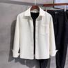 Camisa de Color Sólido de Manga Larga Estilo Japonés Estilo Hong Kong Ins Holgada para Hombre Verano Moderna Versátil Chaqueta Casual