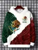Padrão Bandeira Mexicana Impressão 3D Transfronteiriça Novo Moletom Casual com Capuz Masculino Venda Direta da Fábrica Fornecimento