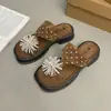 Sandalias de Fuegos Artificiales de Nuevo Estilo Verano 2026 con Pedrería, Pantuflas de Plataforma con Cuña para Exteriores Estilo Birkenstock para Mujer